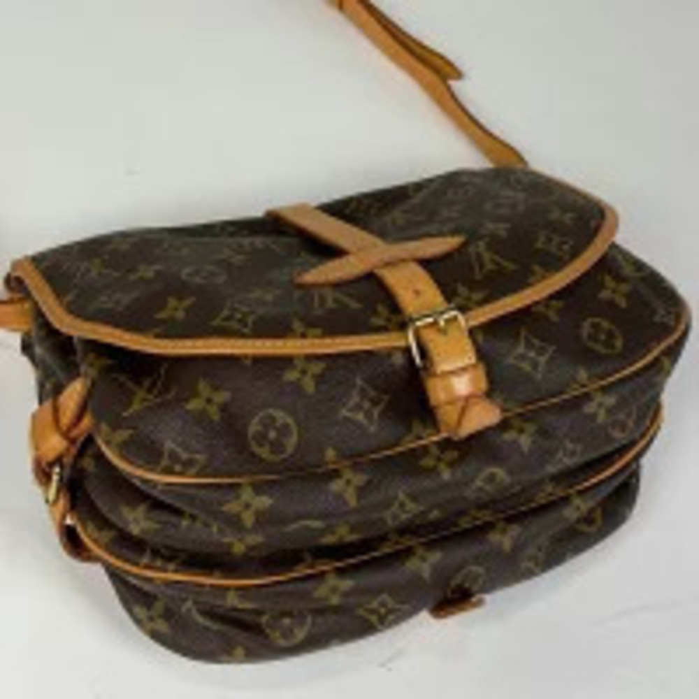 Louis Vuitton Shoulder Bag Crossbody Brown Monogram Saumur Brown